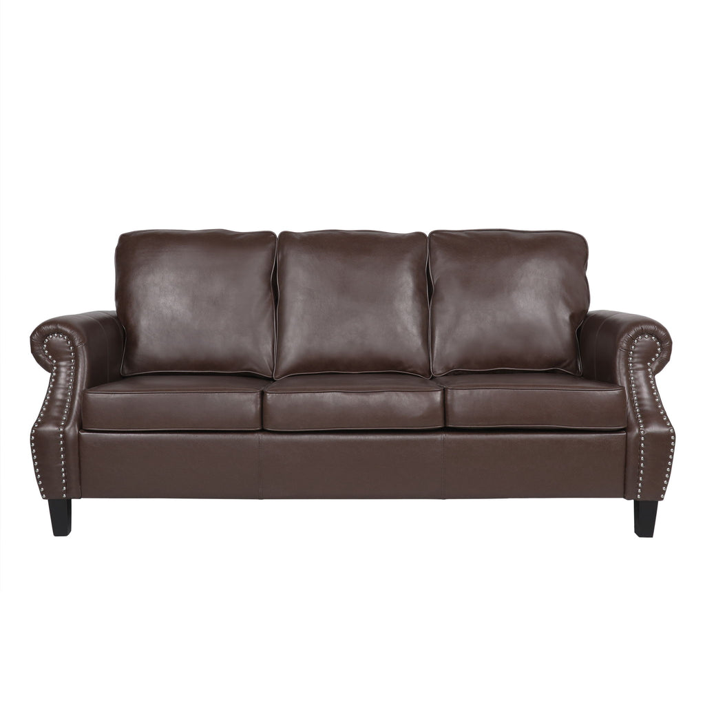 Contemporary 3 Seater Sofa With Nailhead Trim