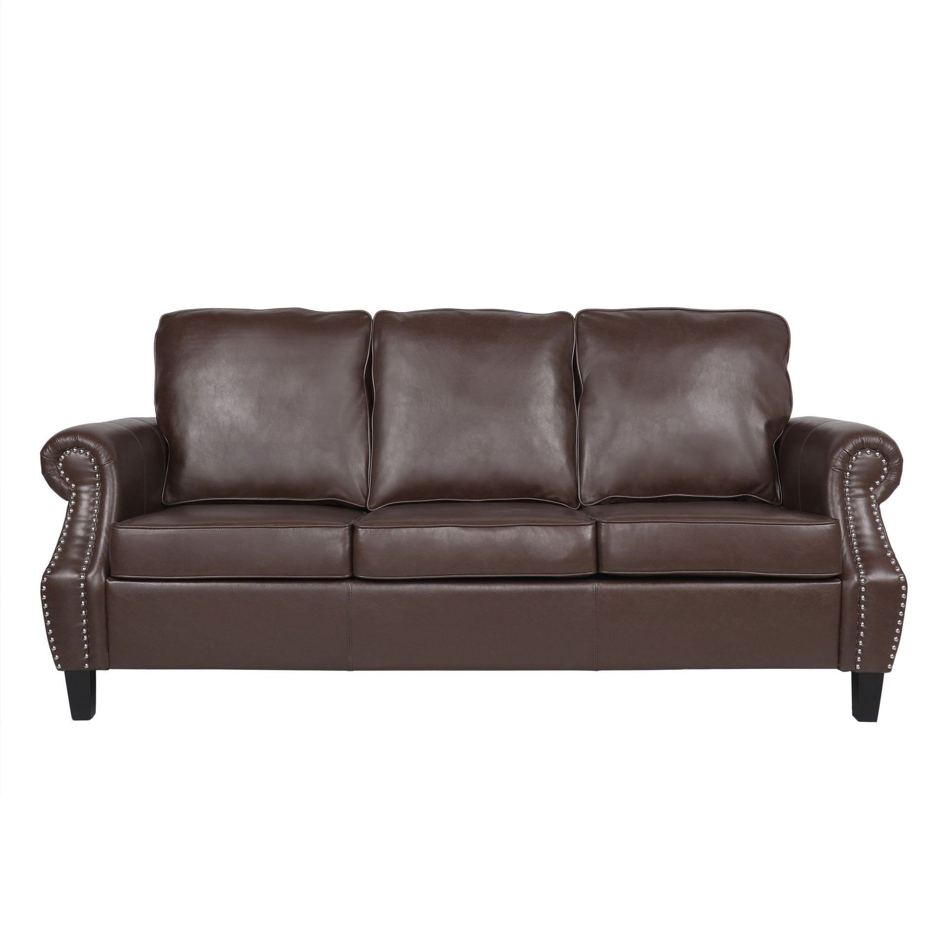Contemporary 3 Seater Sofa With Nailhead Trim