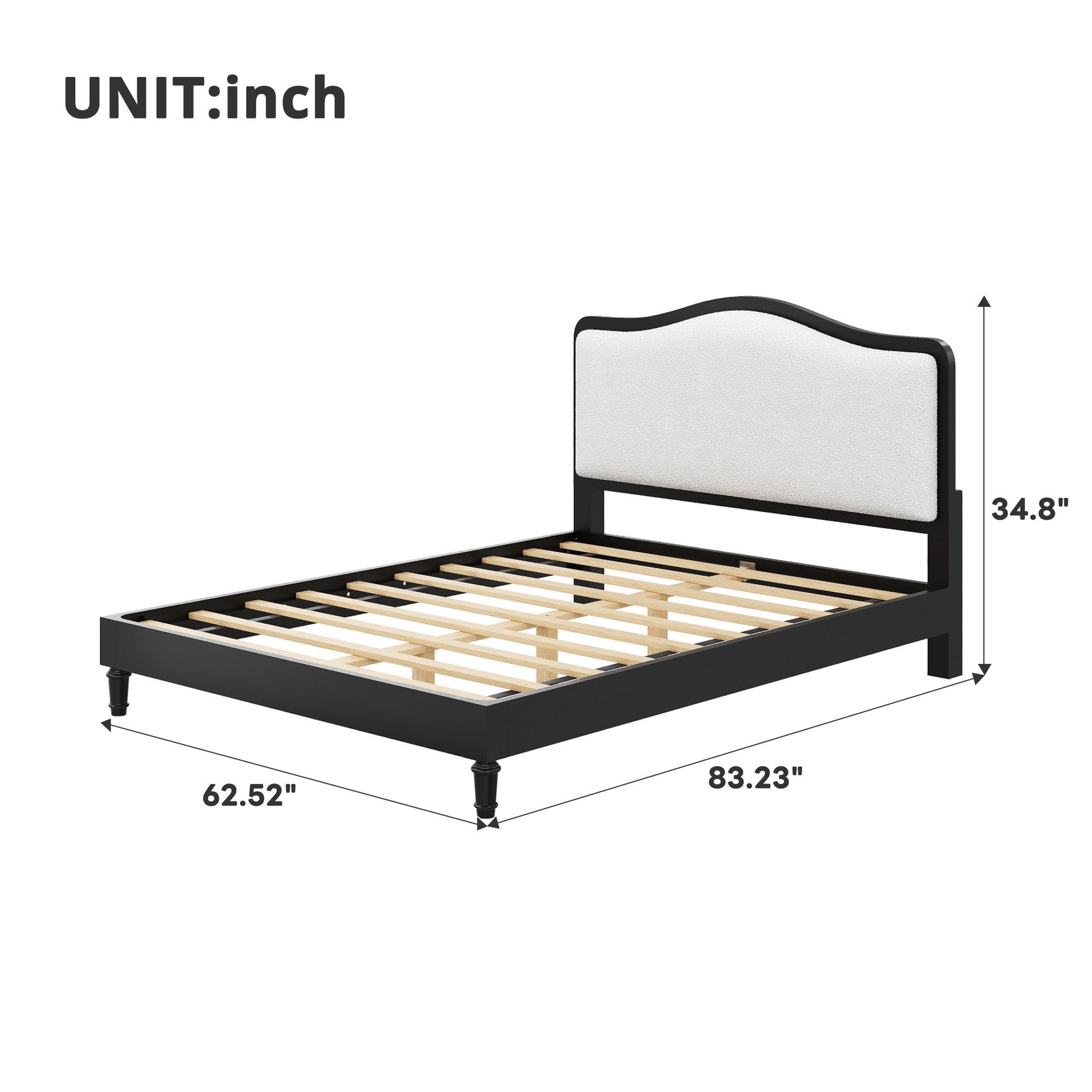 Platform Bed With Upholstered Headboard