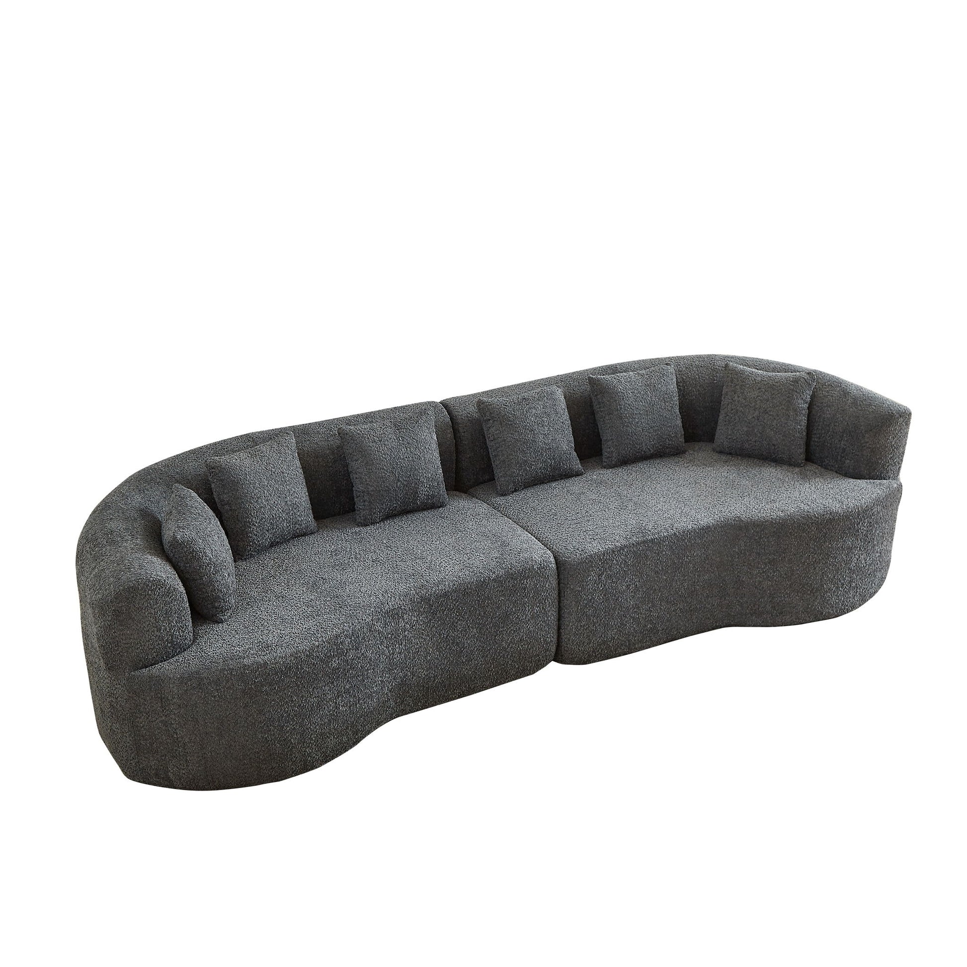 Curved Sectional Sofa With 6 Pillows