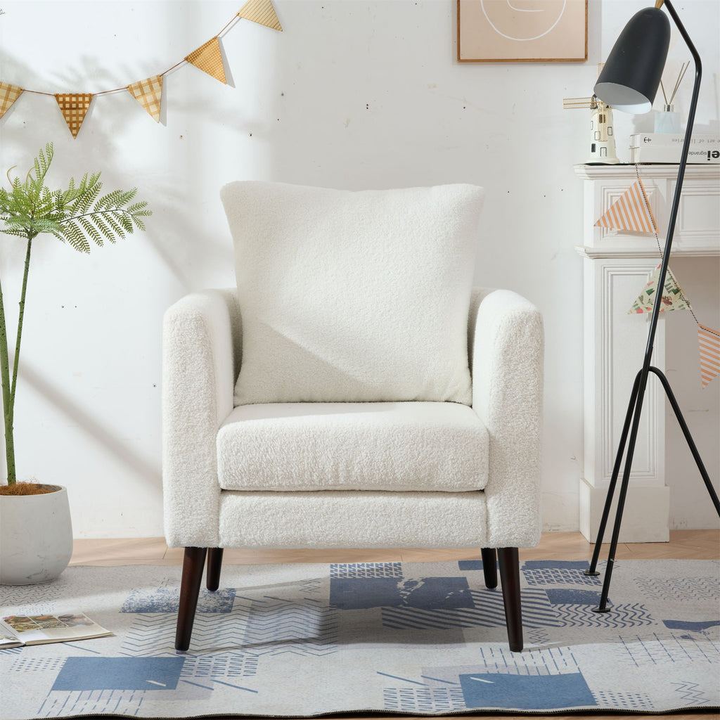 Modern Accent Upholstered Armchair With Pillow
