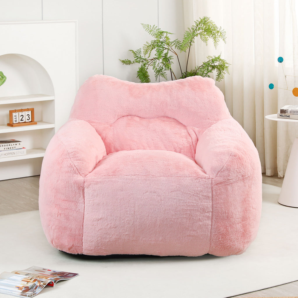Beanbag Sofa Chair With Armrests Stuffed High Density Foam
