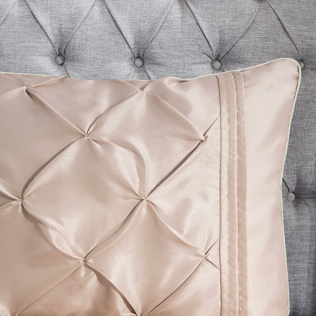Laurel - 7 Piece Tufted Comforter Set - Blush