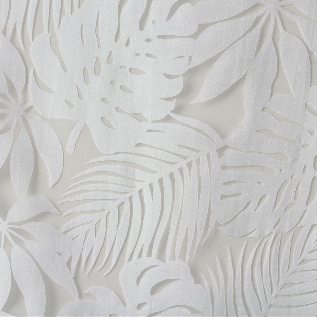 Leilani - 95" Palm Leaf Burnout Window Sheer - White