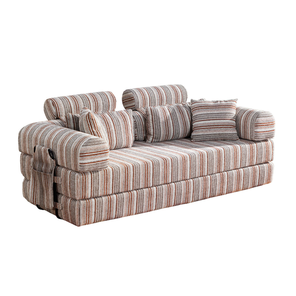 Convertible Sleeper Sofa Bed With High Density Compressed Sponge, Upholstered Couch For Living Room