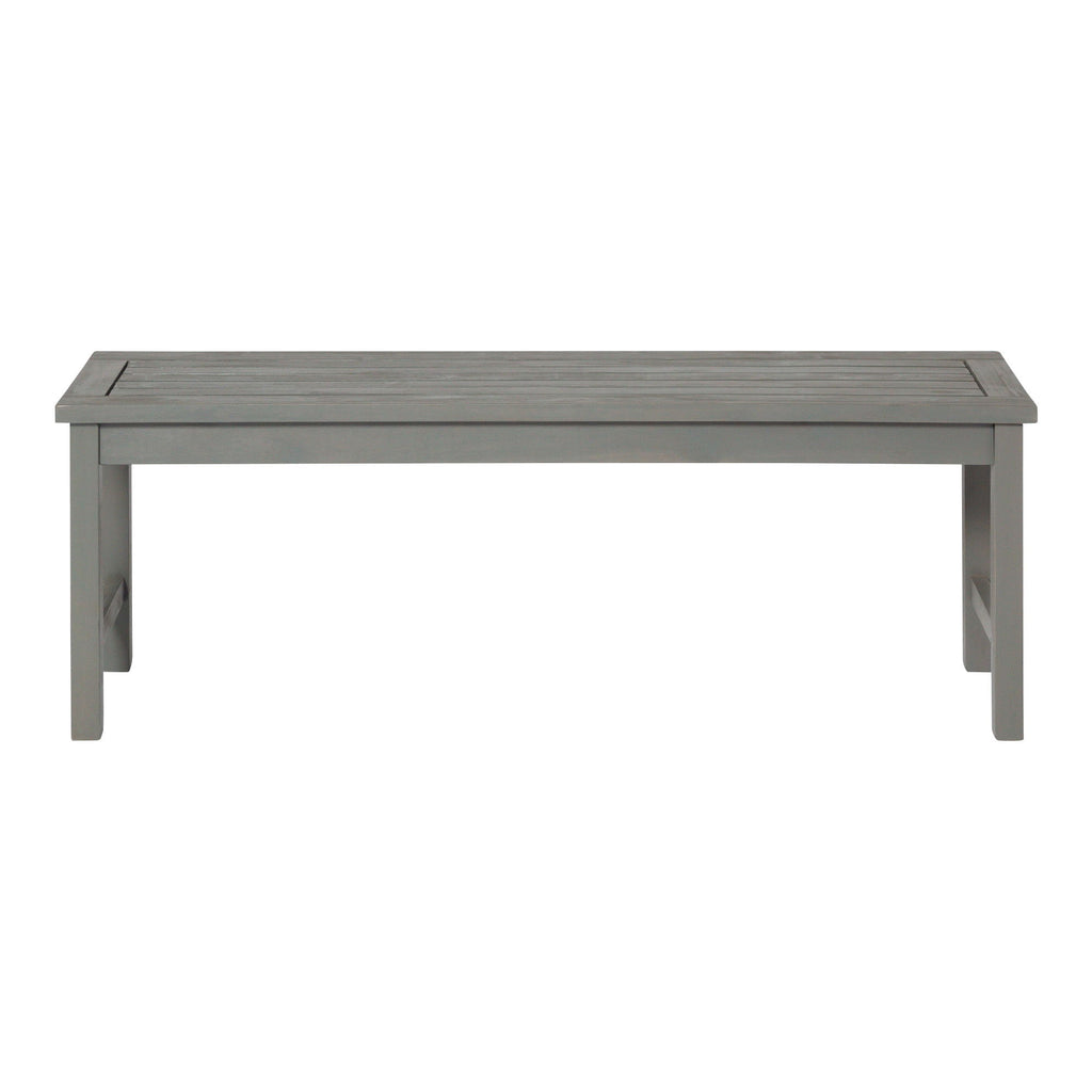 Modern Slat Top Solid Wood Patio Bench