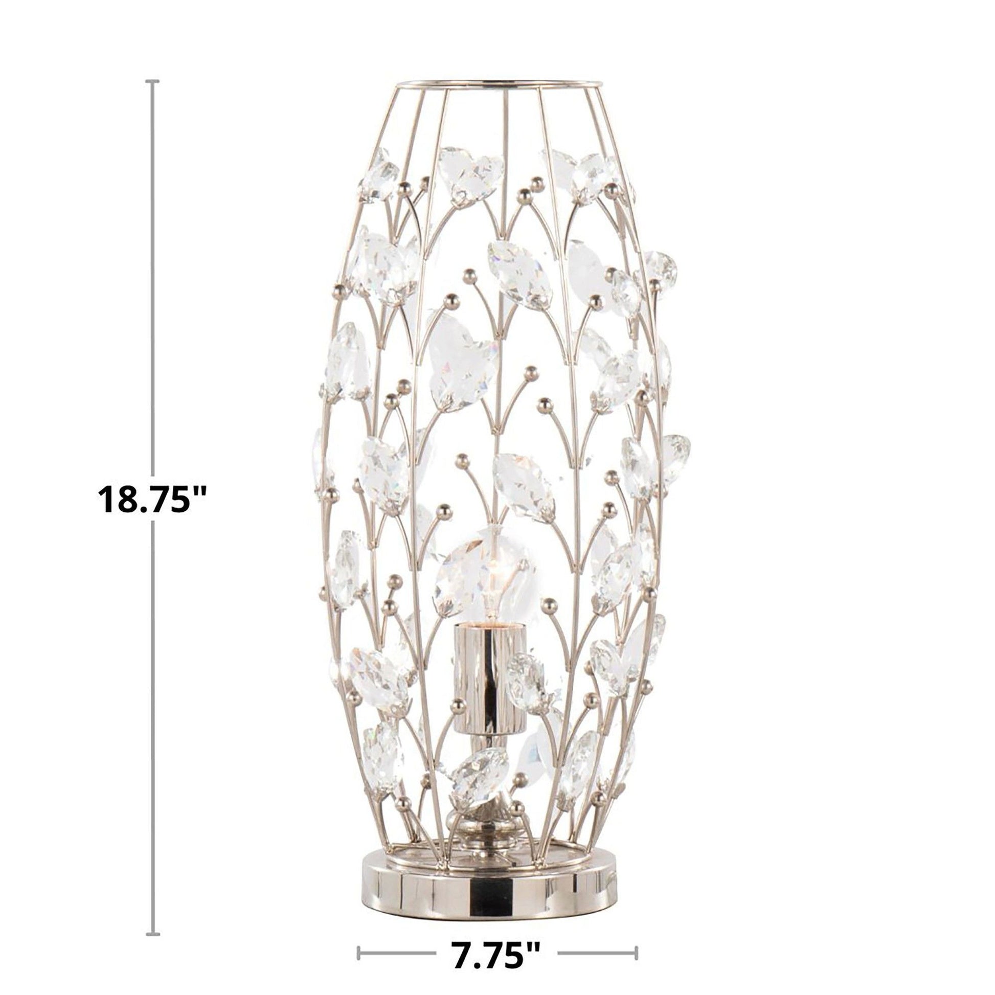 Crystal - Buds Contemporary Uplight Lamp - Polished Nickel / Clear Crystal