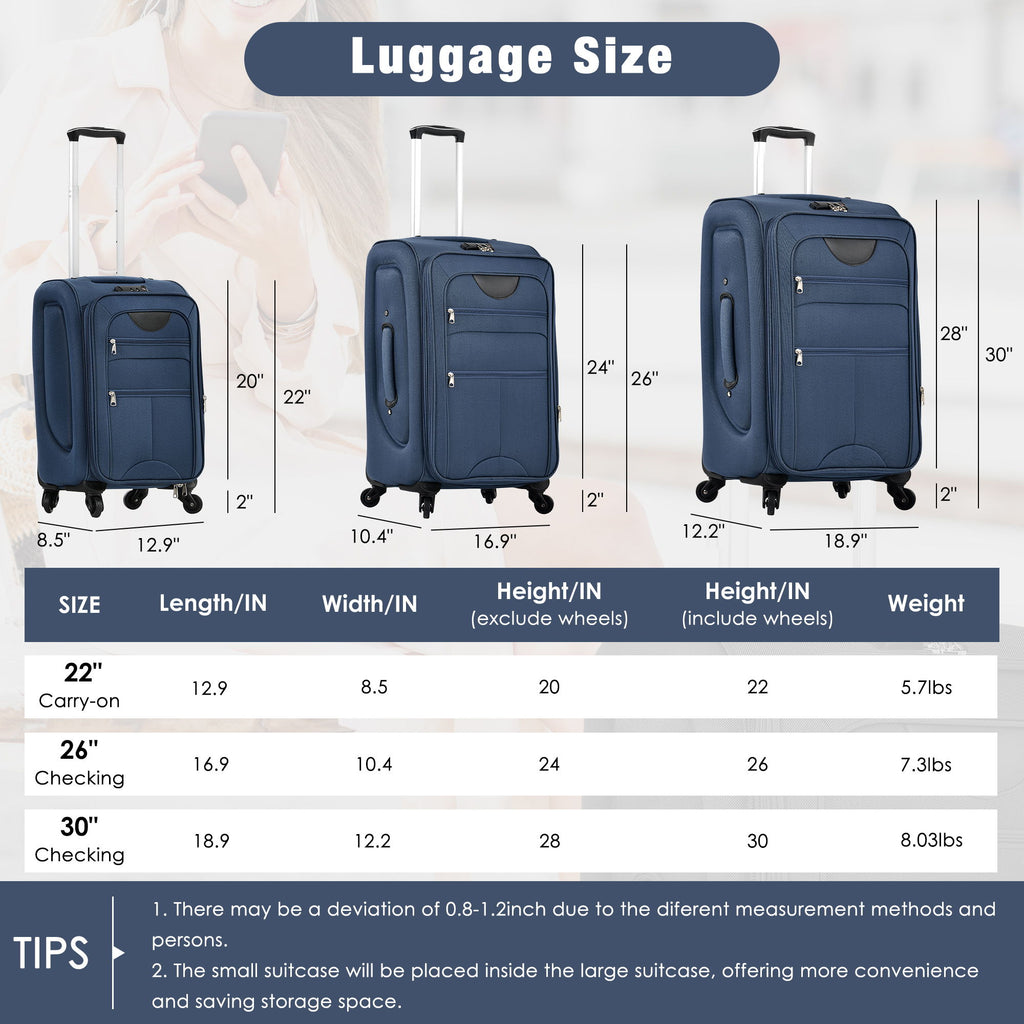 Softside Luggage Expandable Set & Duffel Bag Upright Spinner
