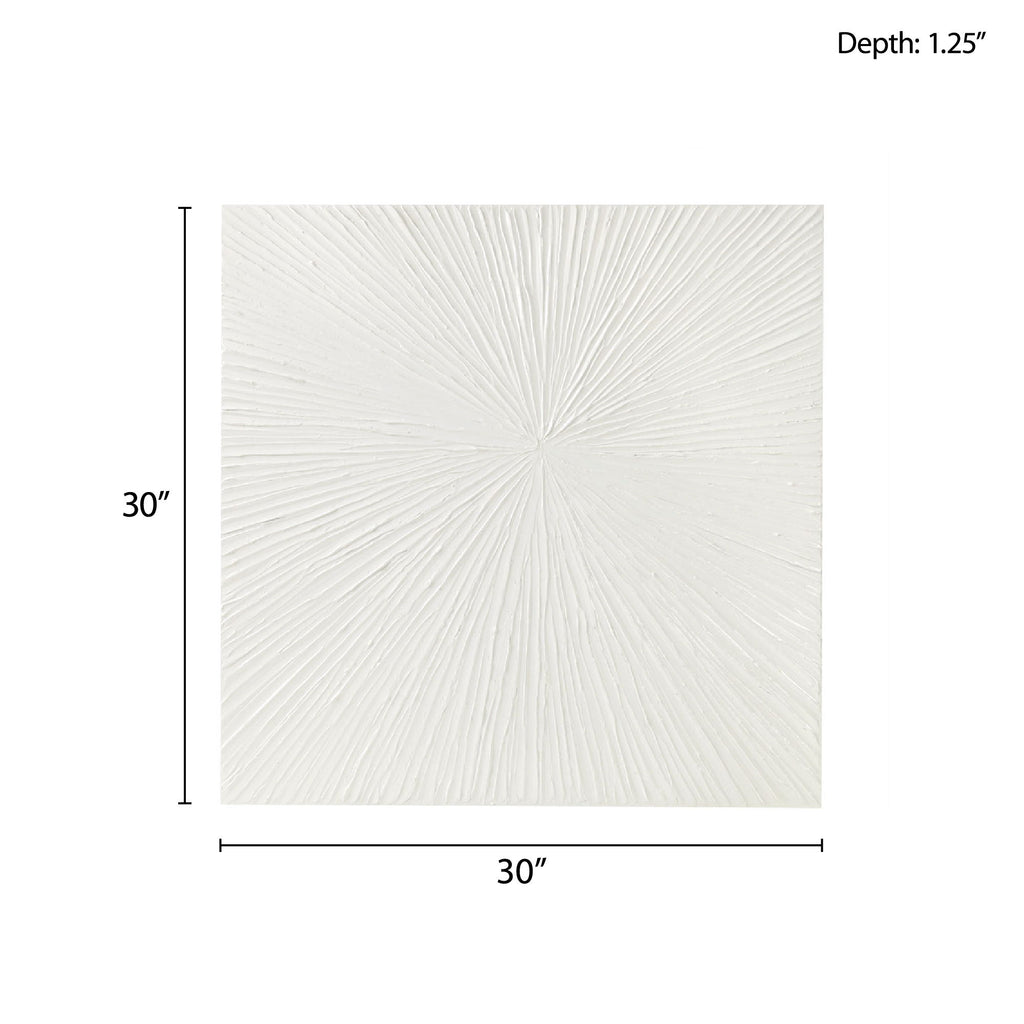 Sunburst - 100% Hand Painted Dimensional Wall Decor - White