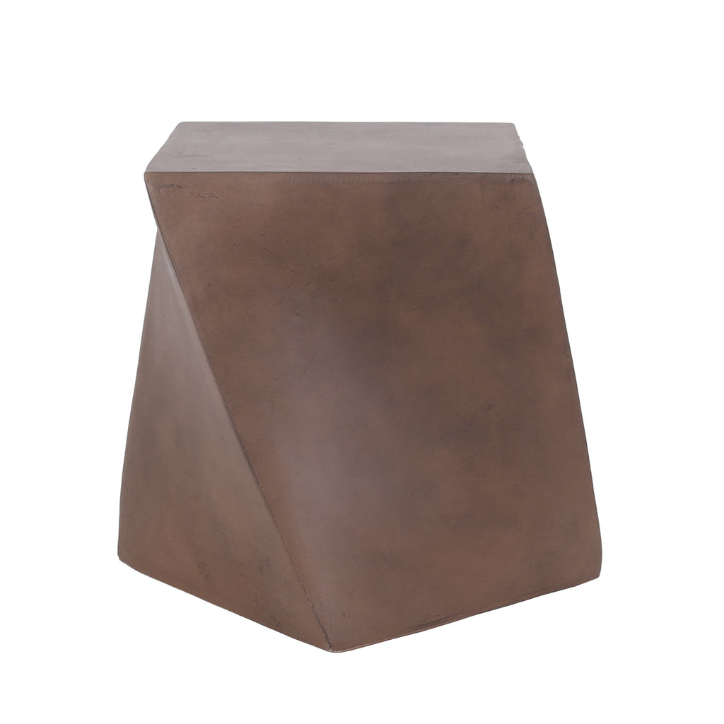 Outdoor Lightweight Concrete Side Table - Brown