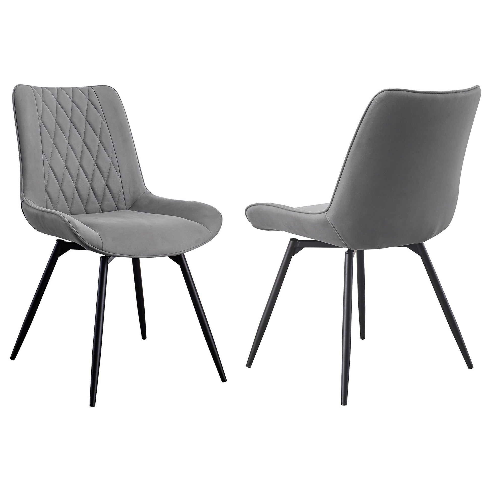Tufted Swivel Dining Chairs (Set of 2) - Gray