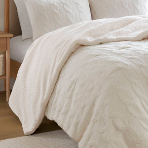 Riordan - King/California King Cable Knit Comforter Set - Ivory