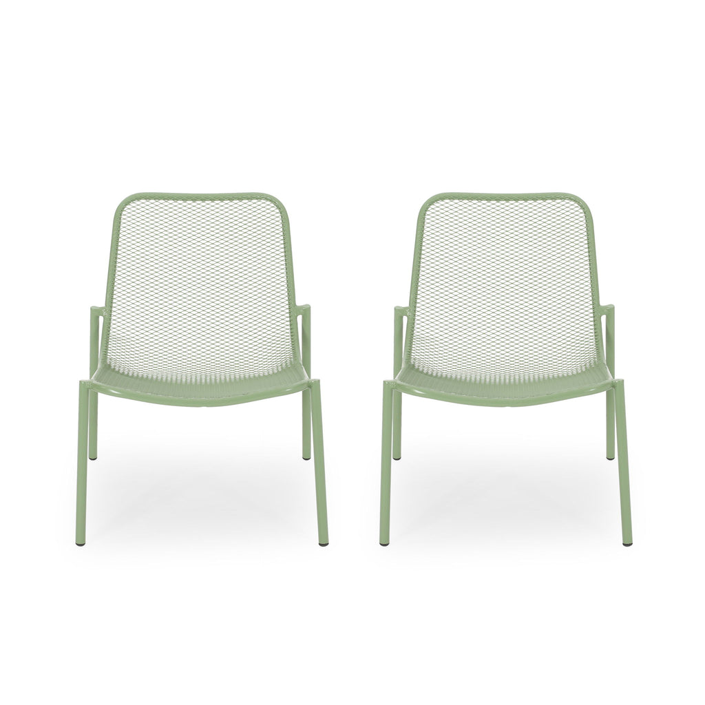 Outdoor Iron Chair With Mesh Design