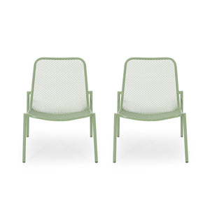 Outdoor Iron Chair With Mesh Design