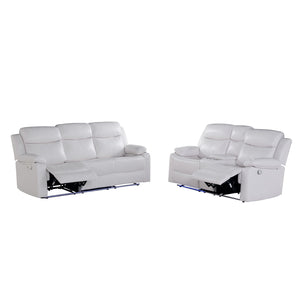 Blanche - Reclining Set With LED Lights With Pillow Top Arms