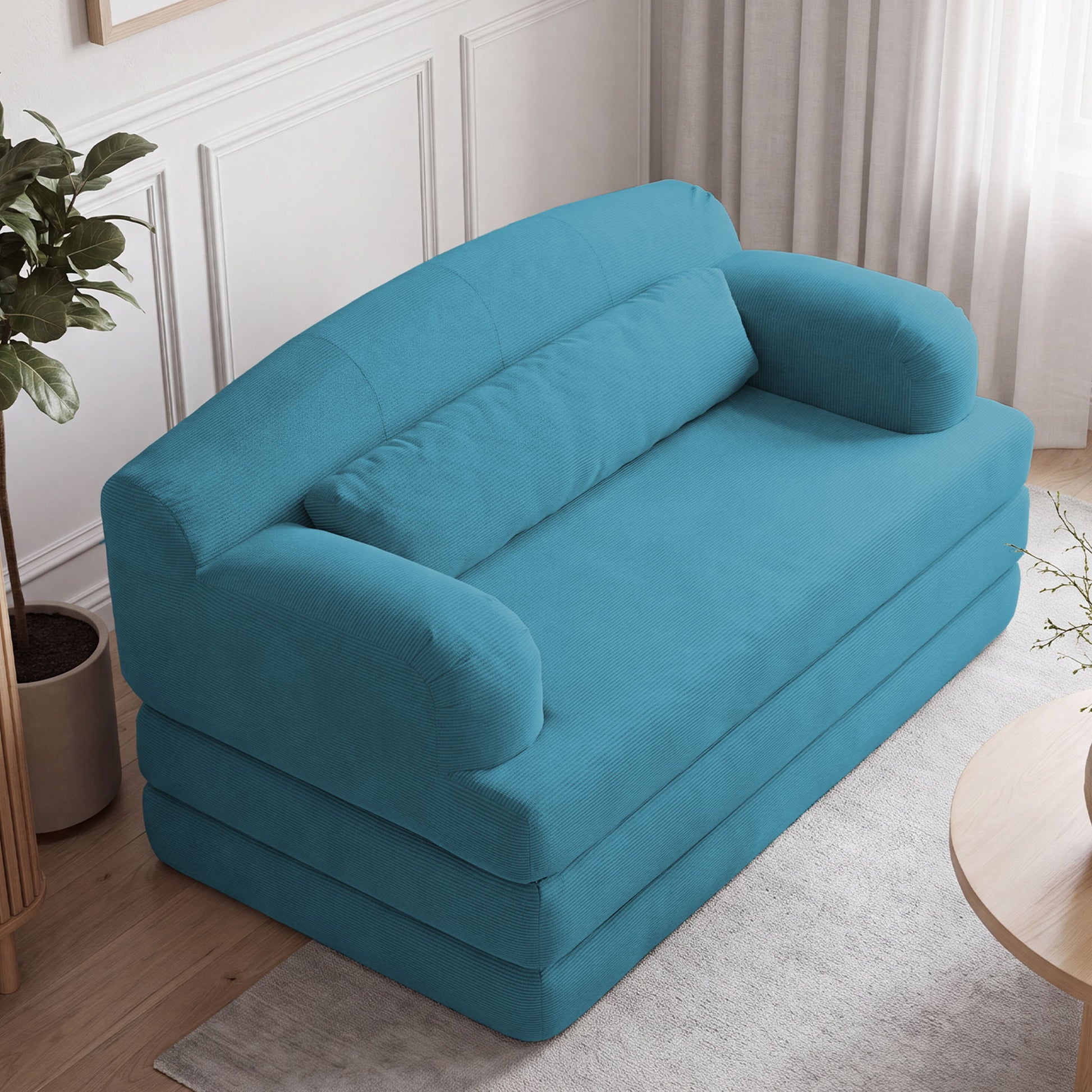 2 Seater Sofa Bed, Compact Foldable Floor Couch