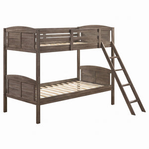 Shasta - Twin Over Twin Bunk Bed With 2 Twin Mattresses - Brown
