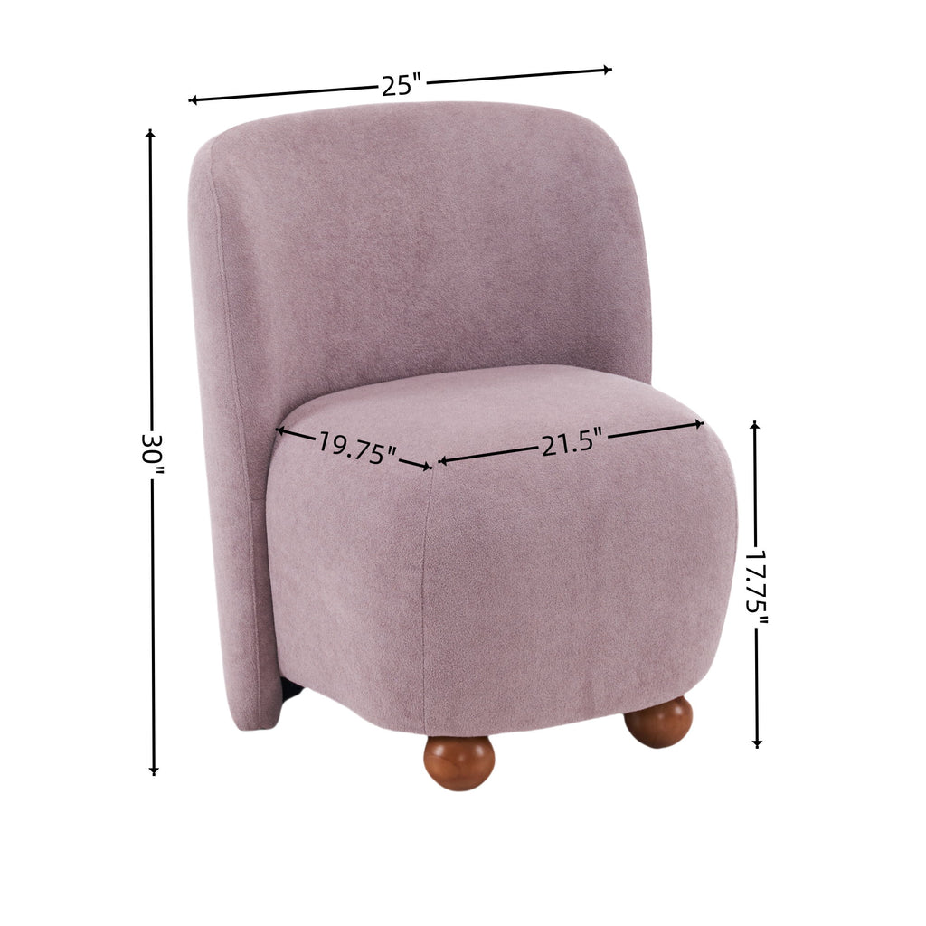 Modern Low Back Accent Upholstered Armless Living Room Chairs, Round Feet