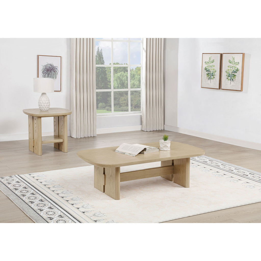 Kimpton - 2 Piece Coastal Coffee And End Table Set - Beige