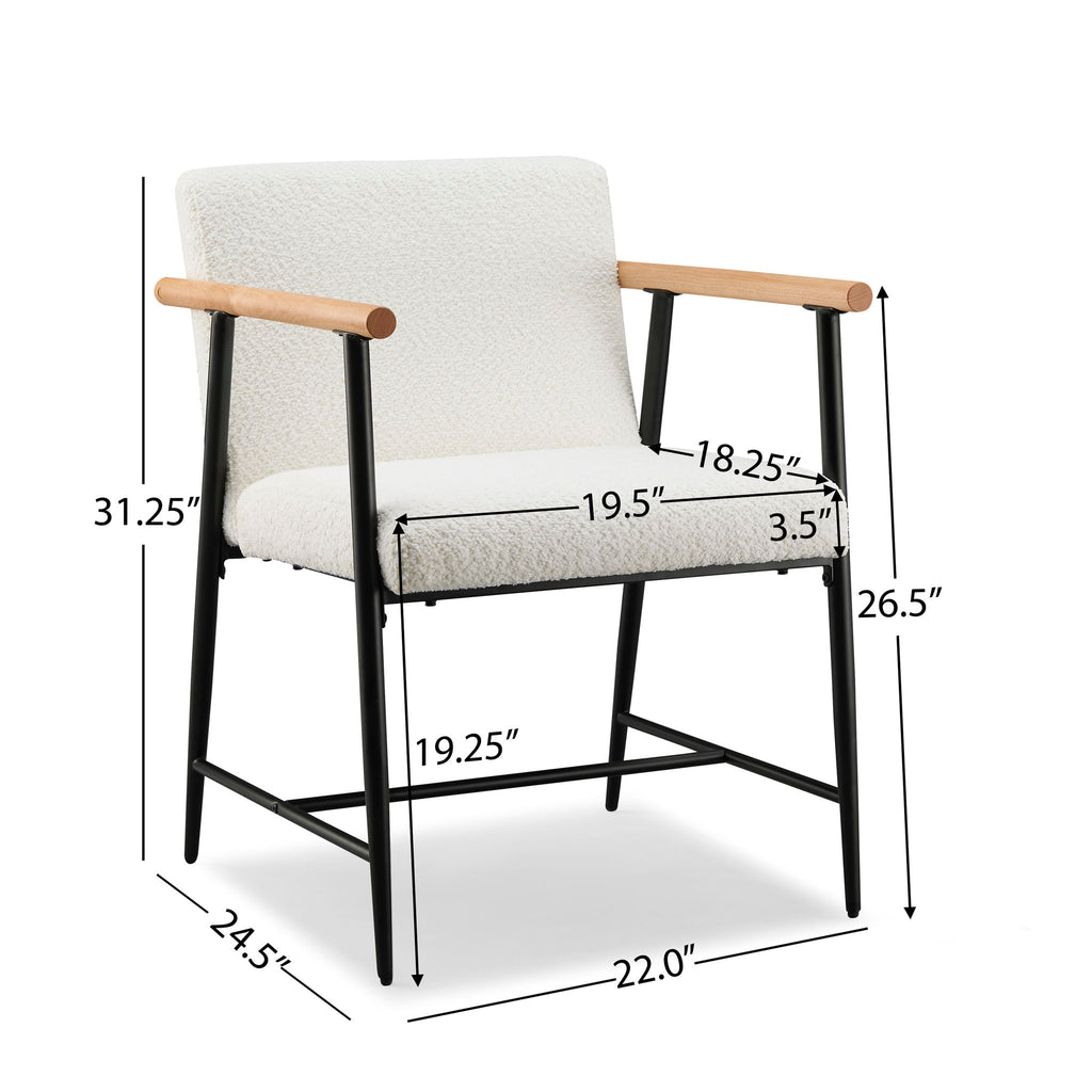 Modern Dining Chair With Iron Frame (Set of 2)