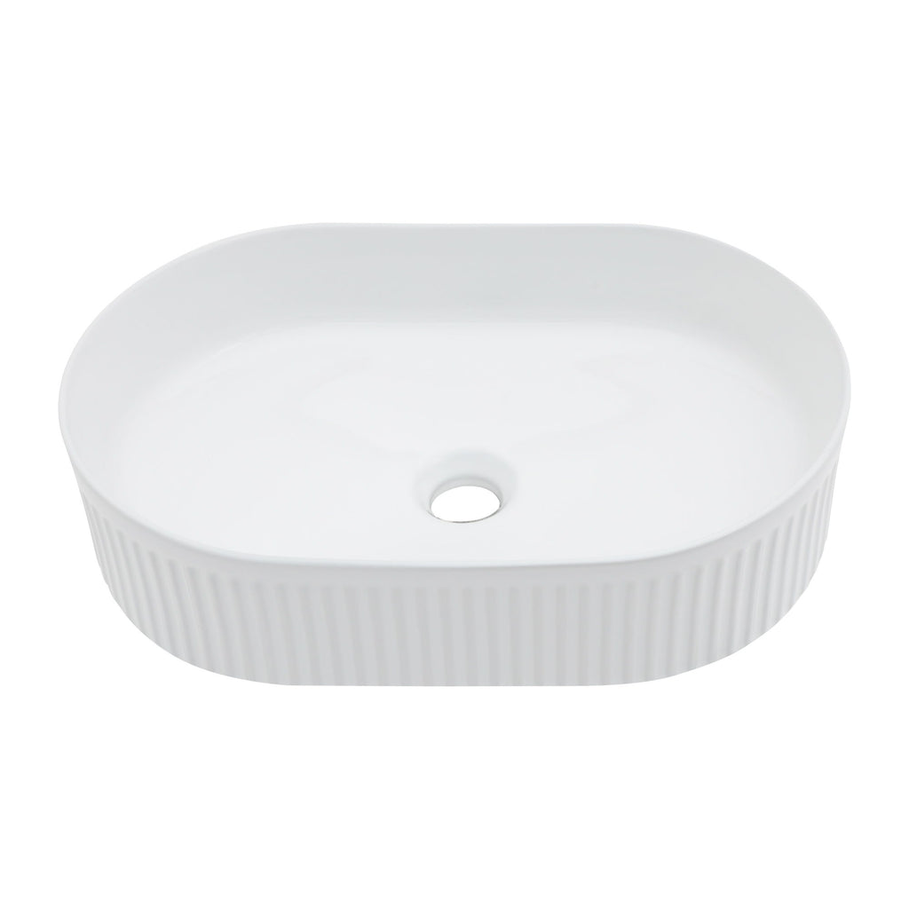 Vessel Oval Bathroom Sink - White