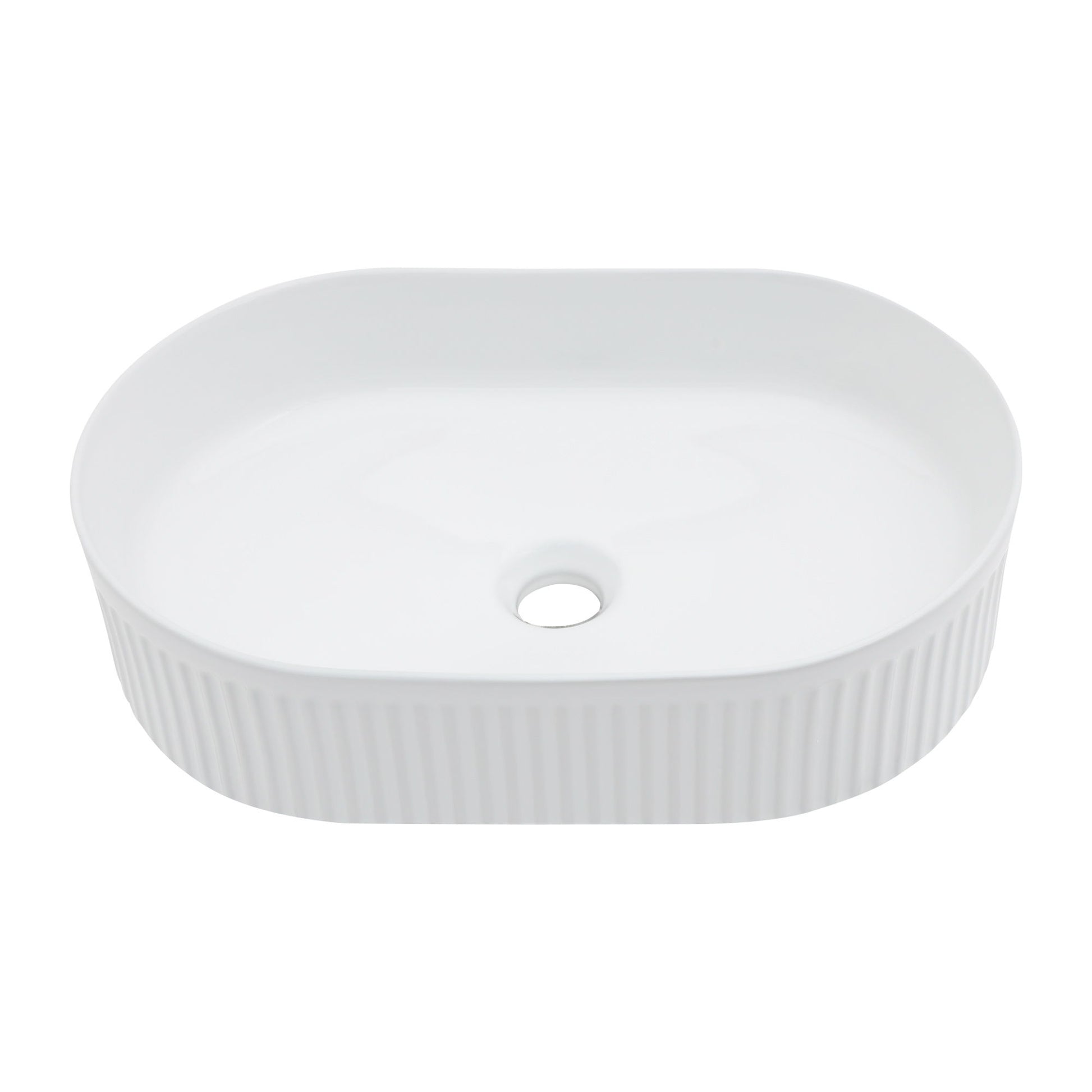 Vessel Oval Bathroom Sink - White
