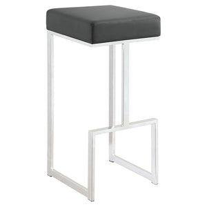 Upholstered Bar Stool With High-Shine Legs