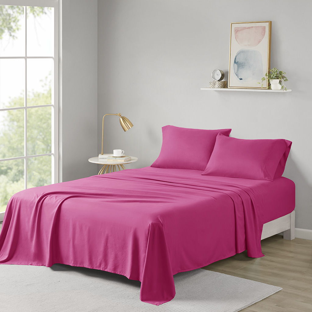 Microfiber - King All Season Wrinkle Free Sheet Set - Pink
