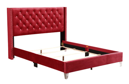 Julie - Upholstered Bed With Faux Diamonds