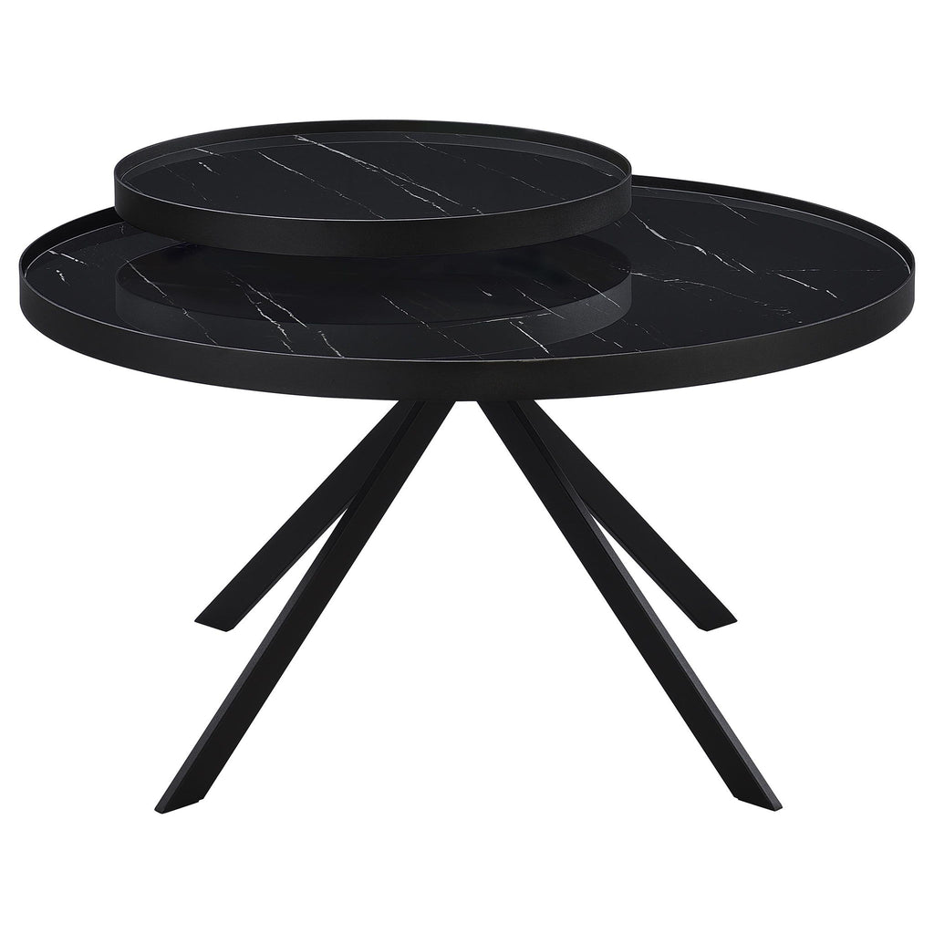 Shayne - Round Top Coffee Table With 2 Tier Design