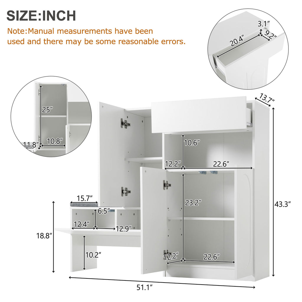 Elegant 2 In 1 Shoe Cabinets With Soft Cushion Versatile Shoe Rack Organizer With Adjustable Shelves