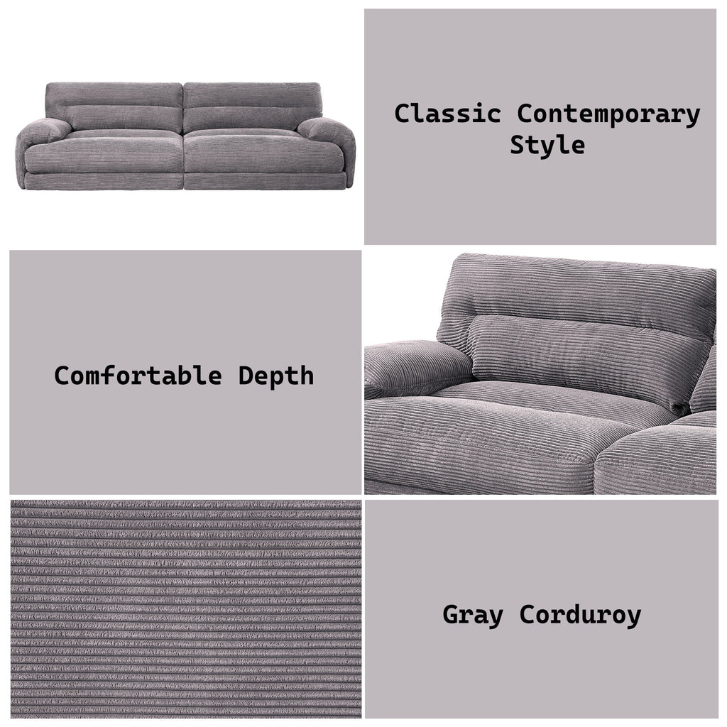 Cadenza - Corduroy Loveseat - Gray