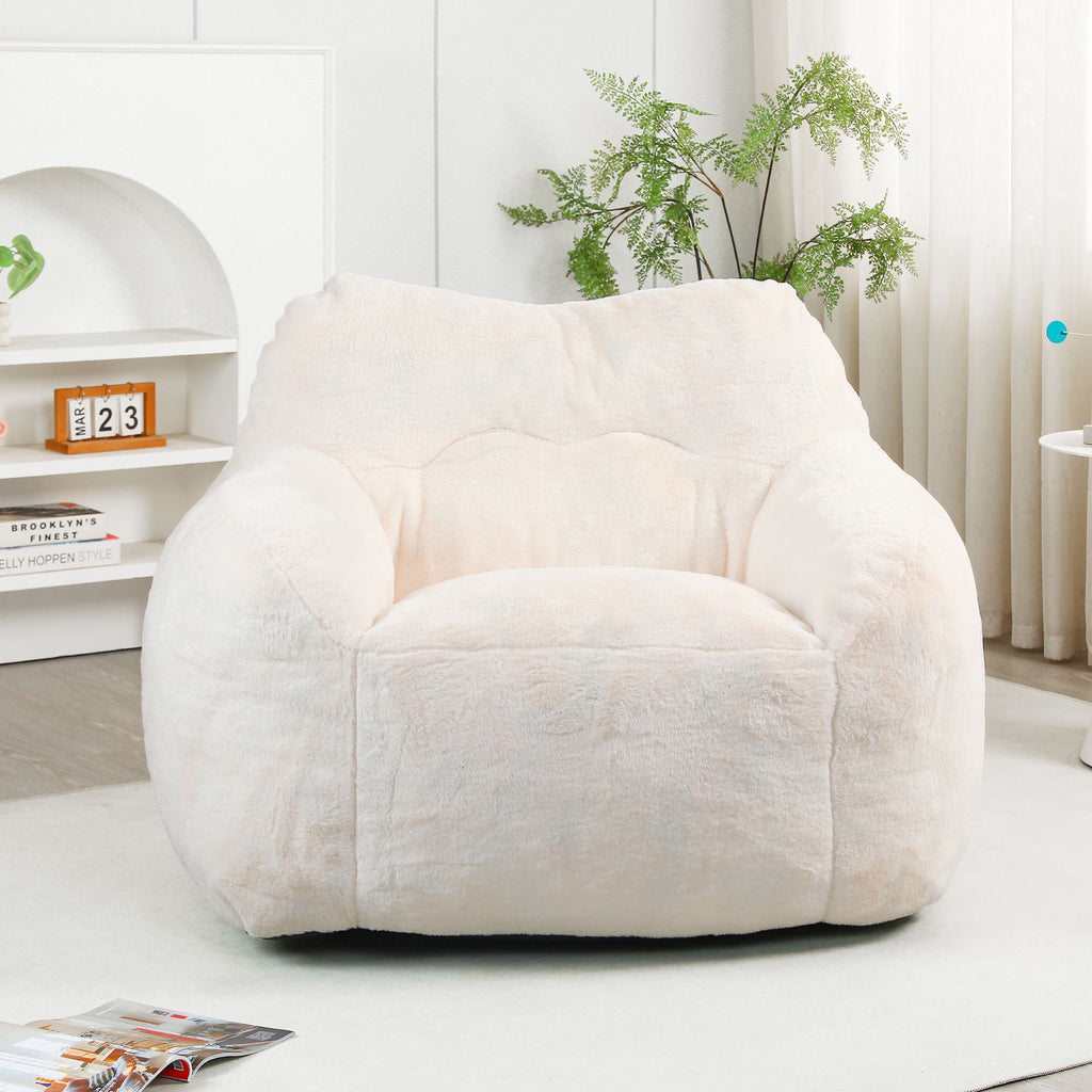 Beanbag Sofa Chair With Armrests Stuffed High Density Foam