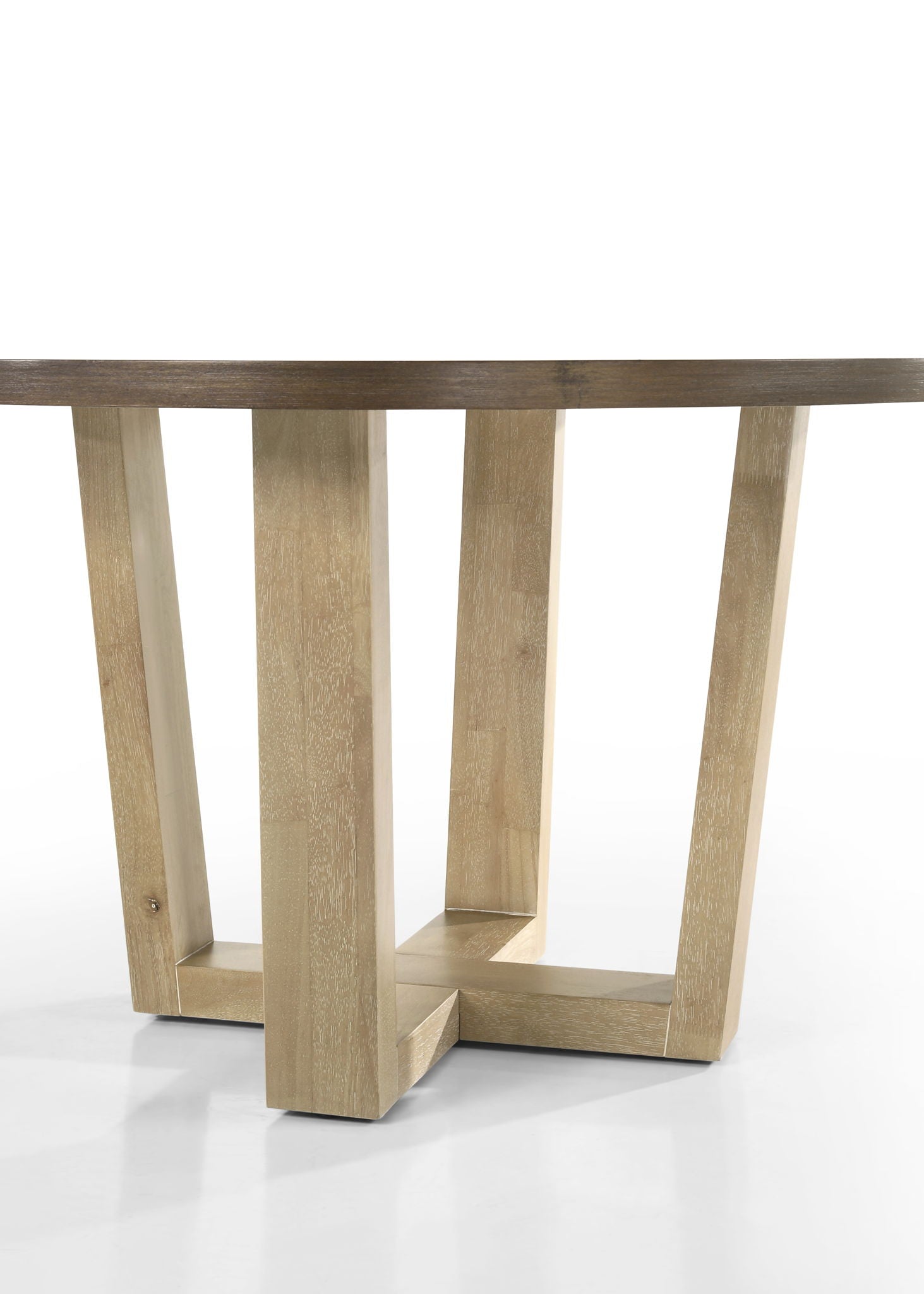 Brutus - Round Dining Table With Wheat Colored Base - Vintage Walnut