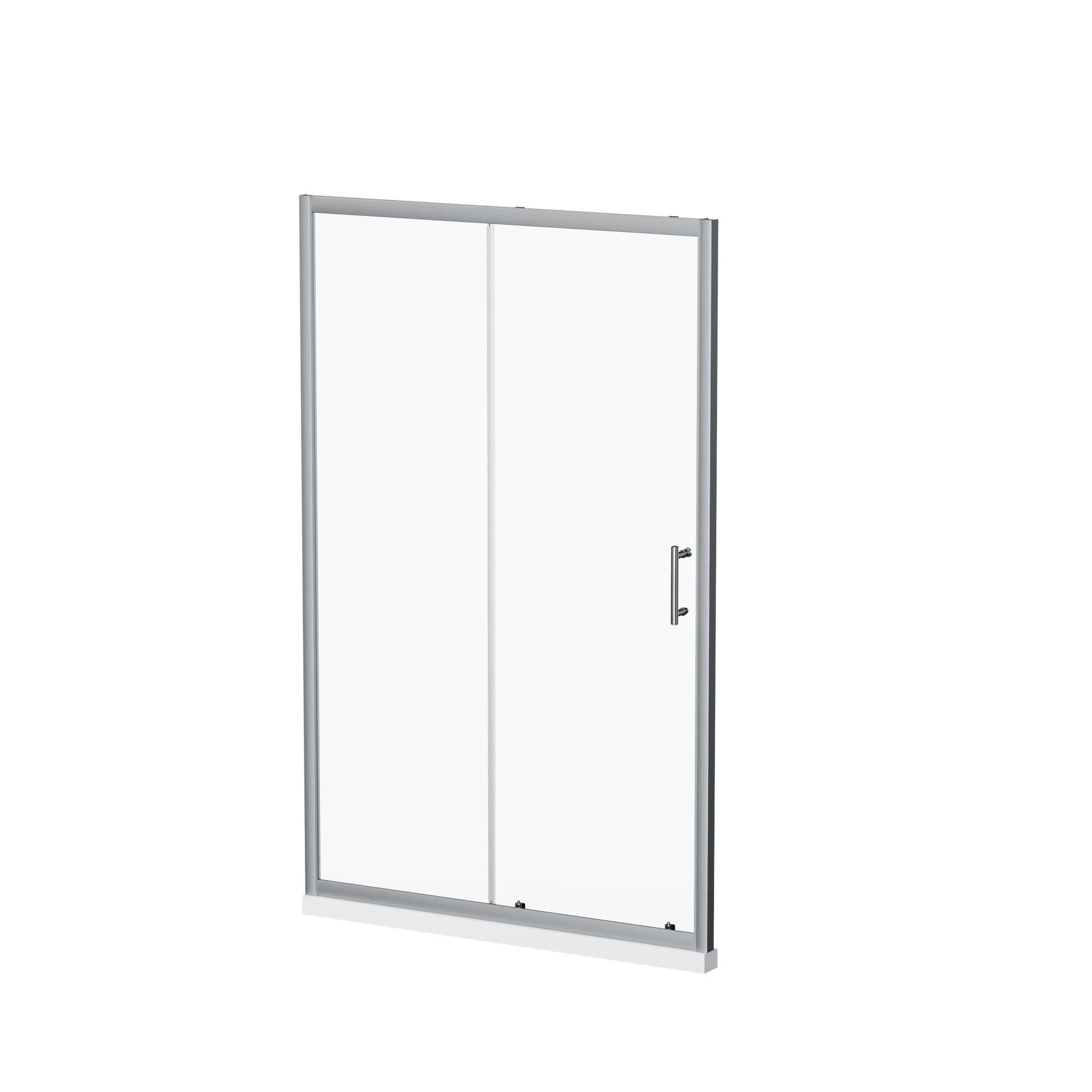 Single Sliding Shower Door With Handle - Chrome