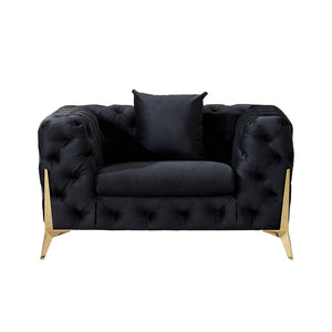 Accent Chair With Diamond Button Tufting, Matching Throw Pillow