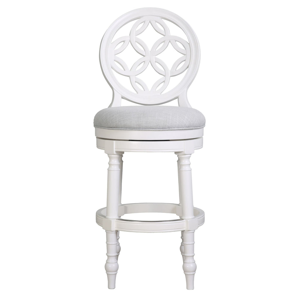 Stool With Back And Swivel Upholstered Seat