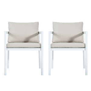 All-Weather Outdoor Dining Chair (Set of 2) - Beige / White