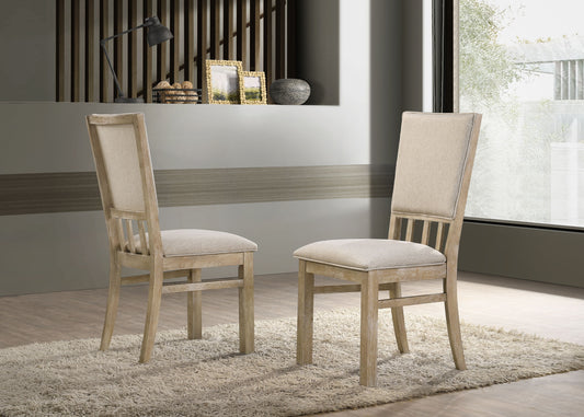 Brutus - 19" Wide Contemporary Fabric Dining Chair (Set of 2) - Reclaimed Wheat