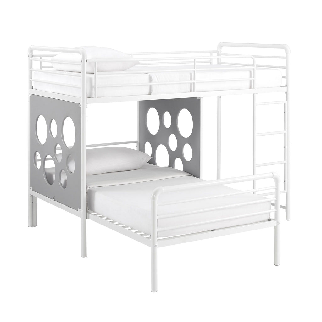 Twin Geo Cutout Colorful L-Shaped Bunk Bed