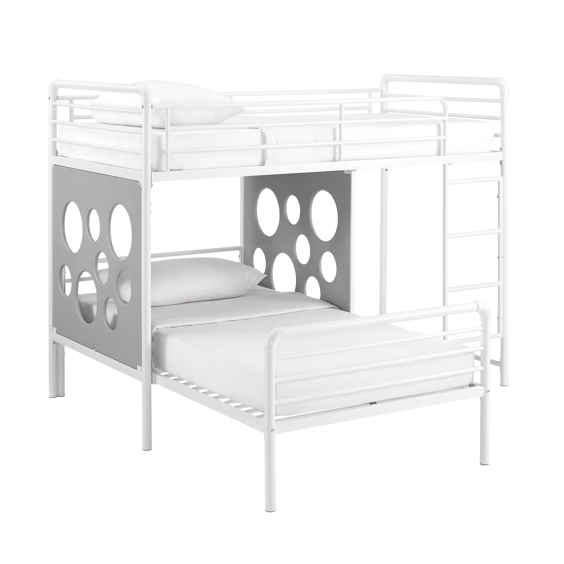 Twin Geo Cutout Colorful L-Shaped Bunk Bed