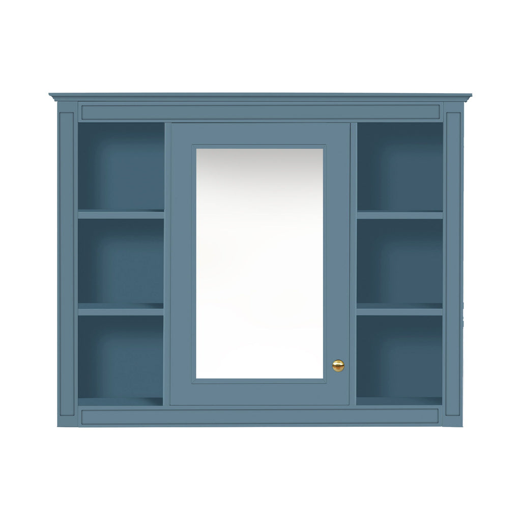 Wall Mounted Medicine Cabinet With Mirror, Storage Cabinet Featuring 6 Open Shelves And Adjustable Interior