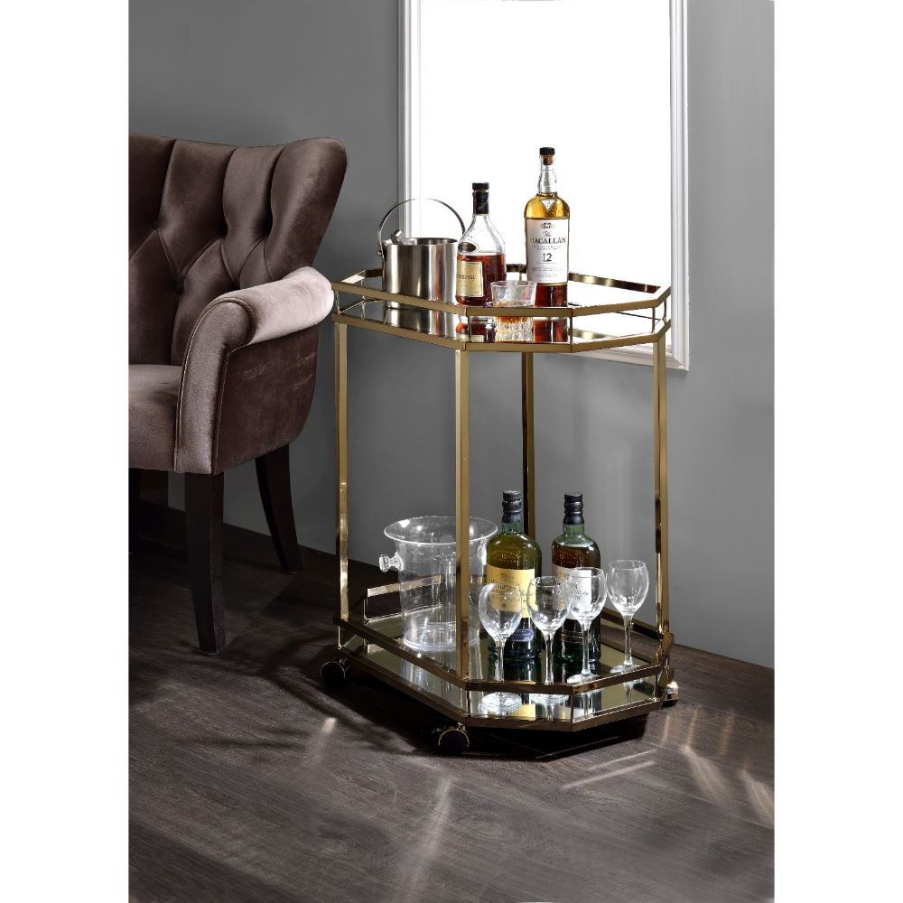 Lacole - Serving Cart - Champagne & Mirror