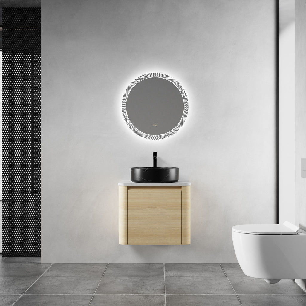 Mounted Bathroom Vanity & Art Sink & 2 Soft Close Doors