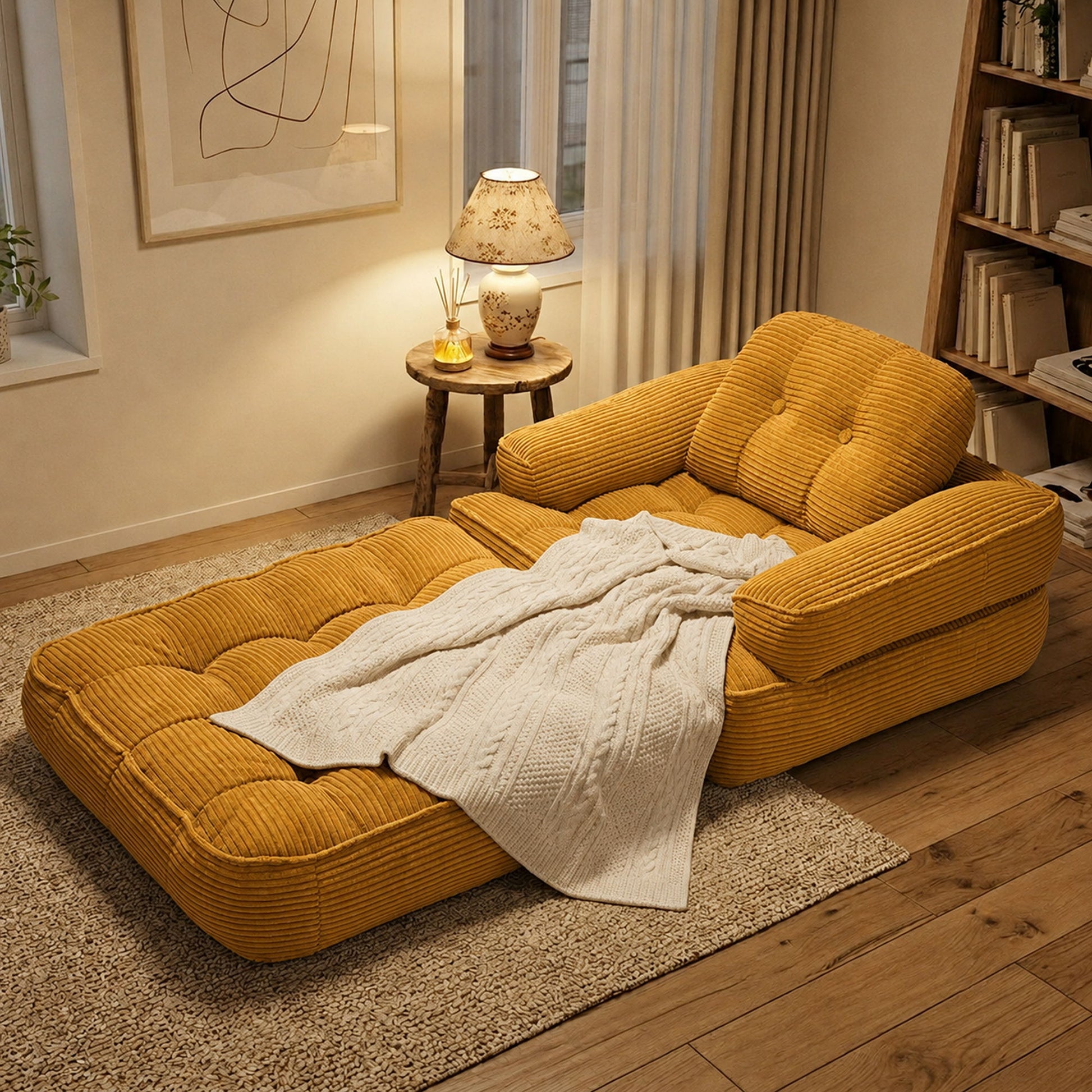Convertible 2 In 1 Armrest Sofa For Bedroom