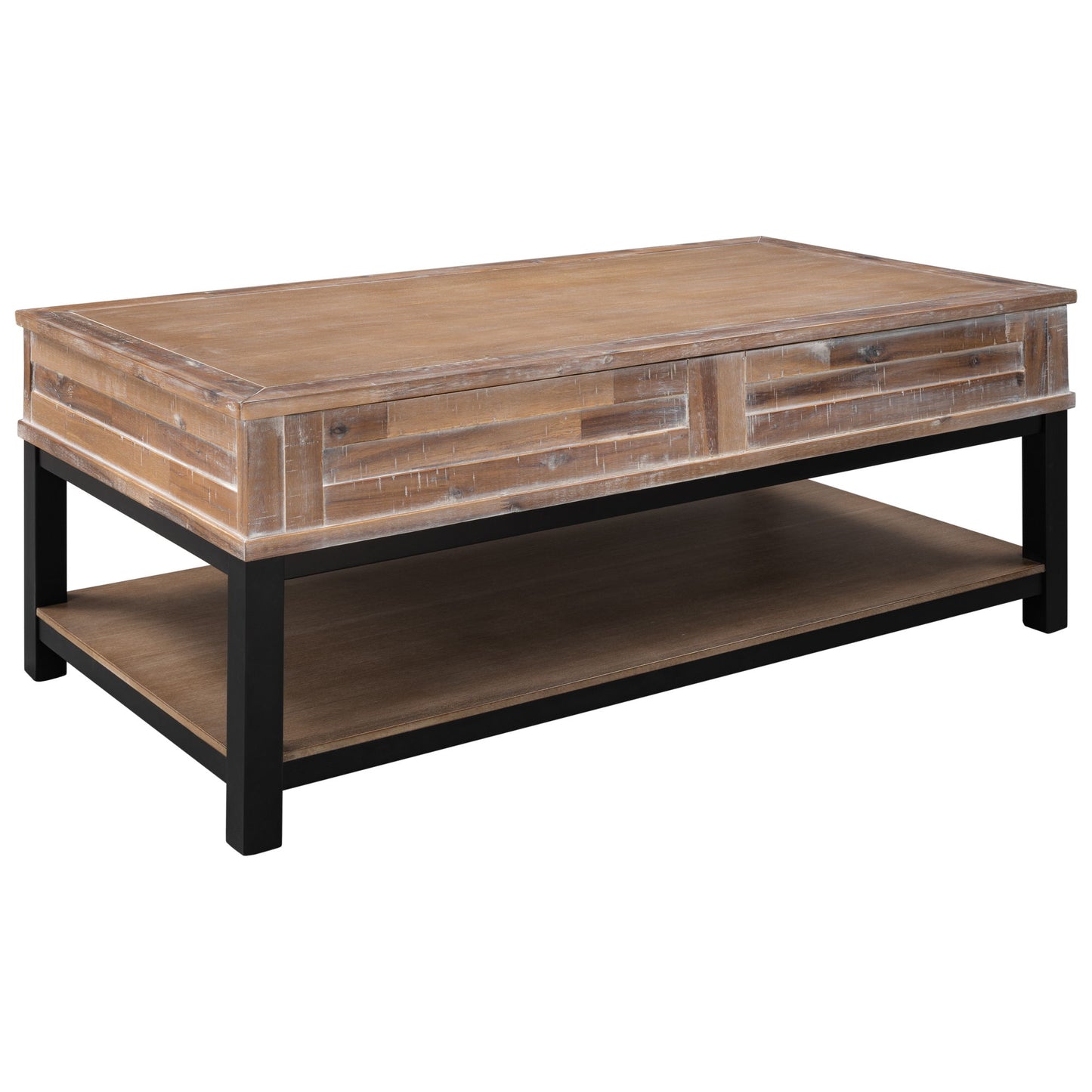 Gewnee - Lift Top Coffee Table With Storage Shelf - Brown