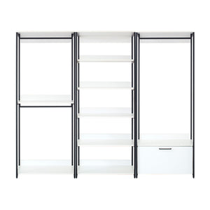 Fiona - Freestanding Walk In Wood Closet System & Metal Frame Melamine - White
