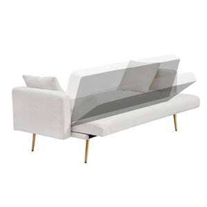 Teddy Fleece Sofa Bed With Luxurious Throw Pillows