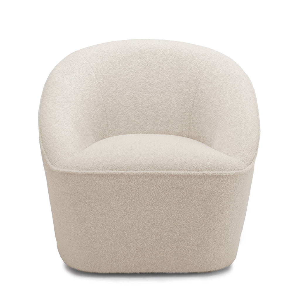 Anson - Swivel Chair With Soft Rounded Back - Off White