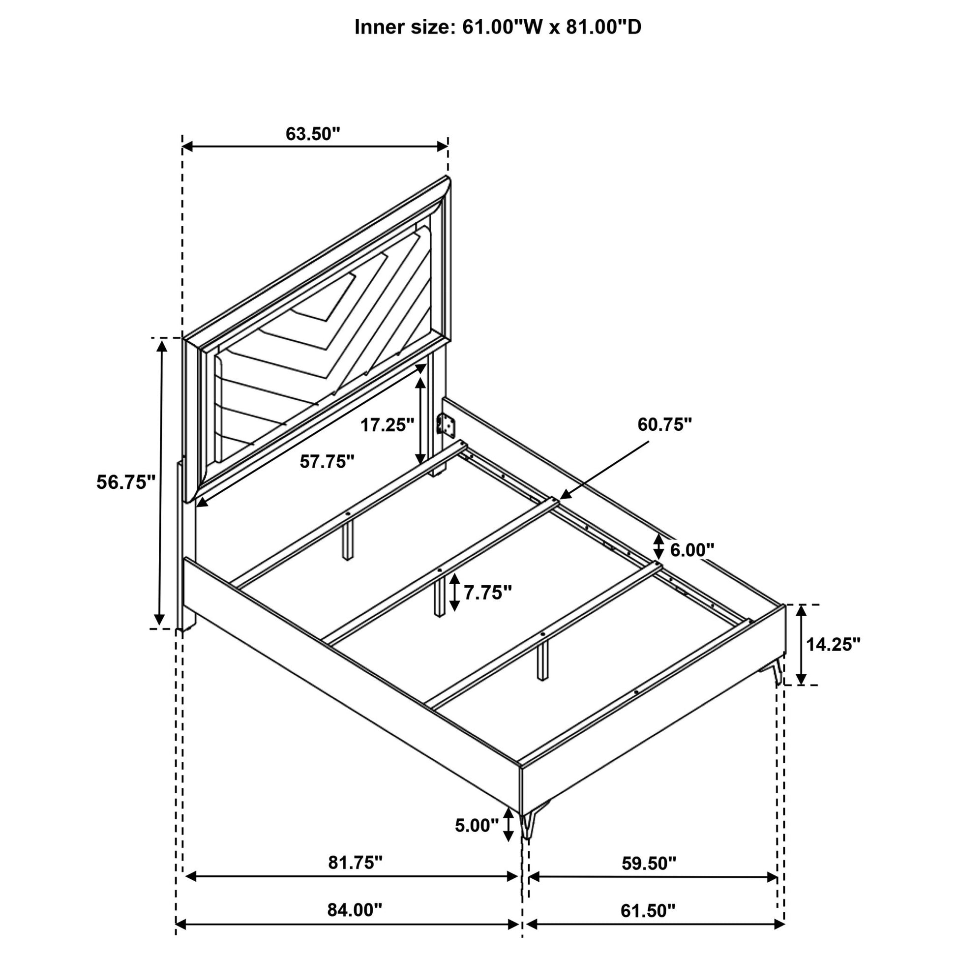 Buckley - Panel Bed With LED Trim
